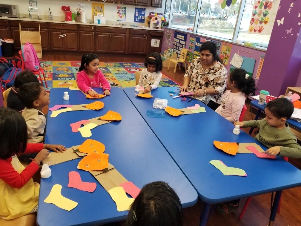 Children learning at Curie Preschool Herndon